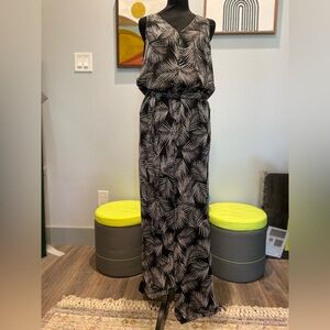 NWOT | Michael Kors | Black, Tan & Gold Metallic | Sleeveless | Pantsuit | Lunes